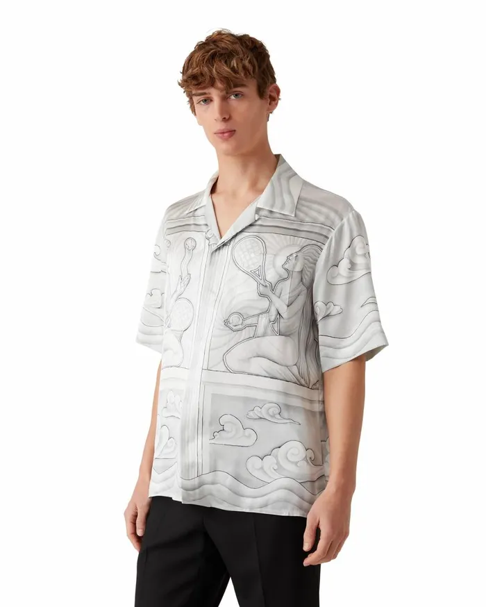Shirts MenWomen Casablanca Paris Sacred Stone Silk Shirt