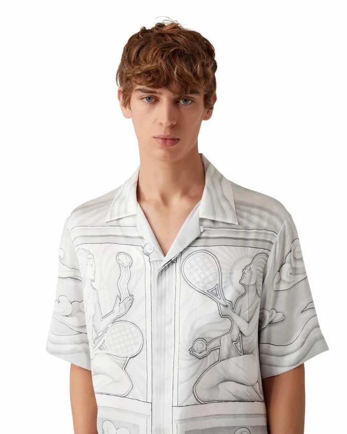 Shirts MenWomen Casablanca Paris Sacred Stone Silk Shirt
