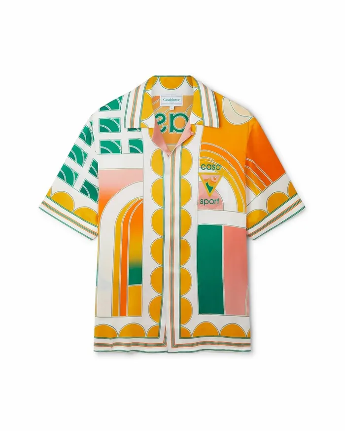 Shirts MenWomen Casablanca Paris Summer Court Silk Shirt Shirts MenWomen Casablanca Paris Summer Court Silk Shirt