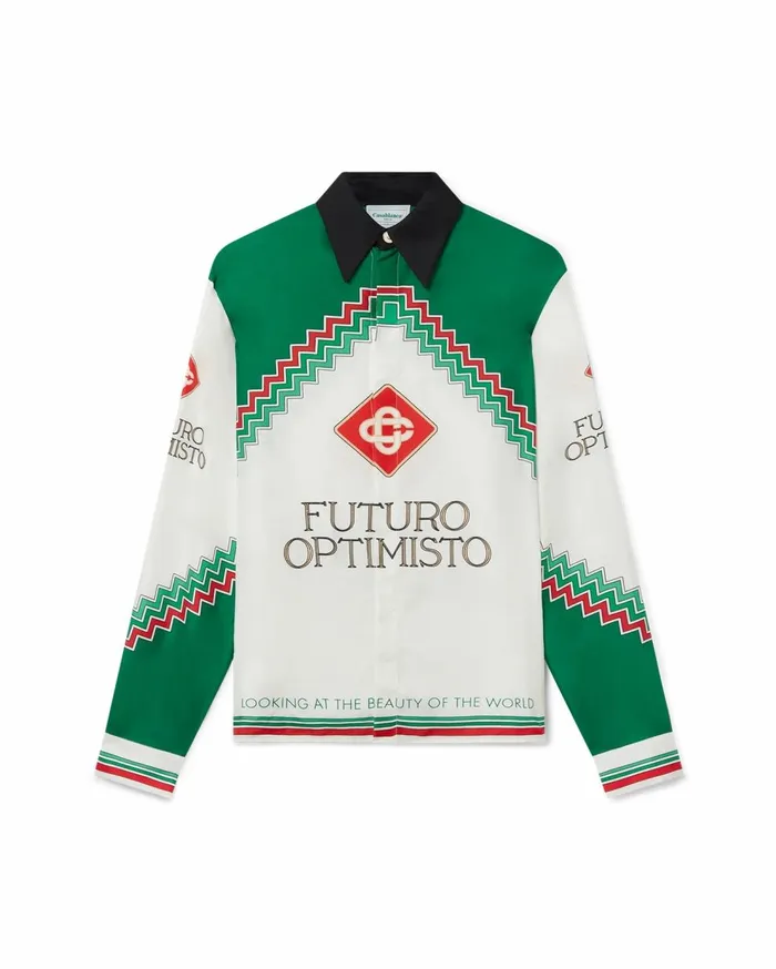 Shirts Women Casablanca Paris Futuro Optimisto Silk Shirt