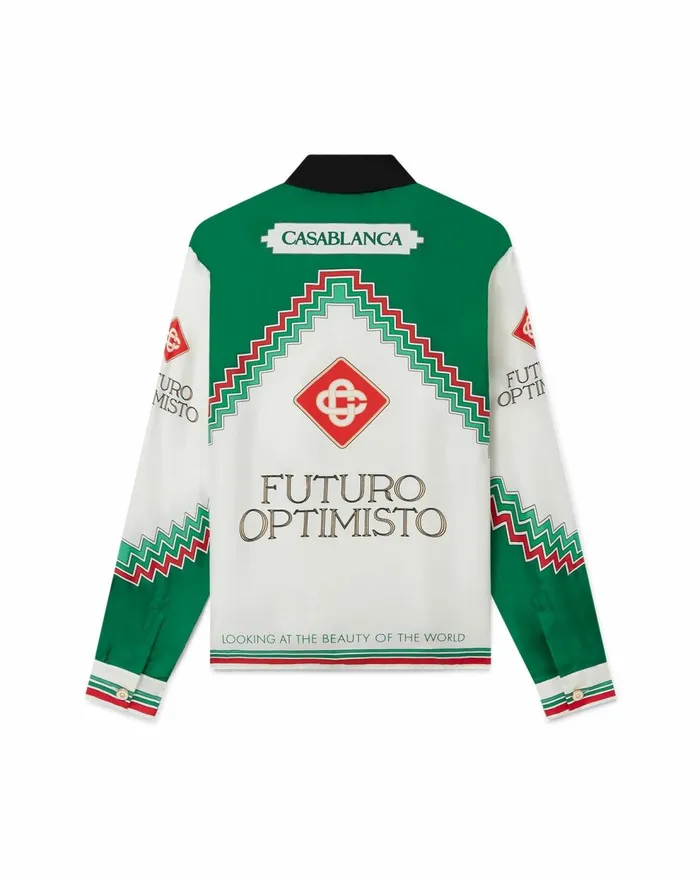 Shirts Women Casablanca Paris Futuro Optimisto Silk Shirt Shirts Women Casablanca Paris Futuro Optimisto Silk Shirt