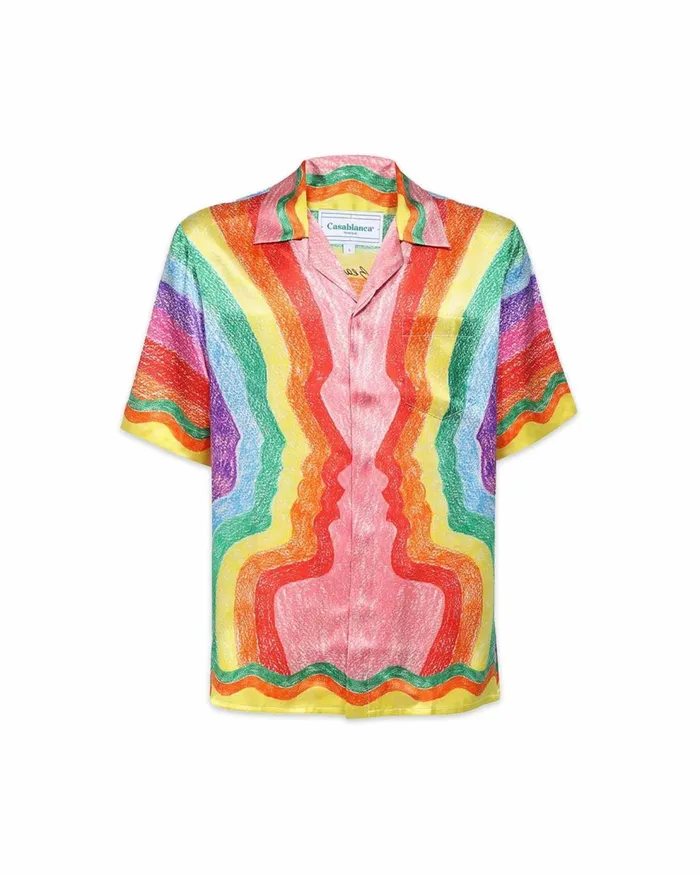 Shirts Women Casablanca Paris Mind Vibrations Silk Shirt
