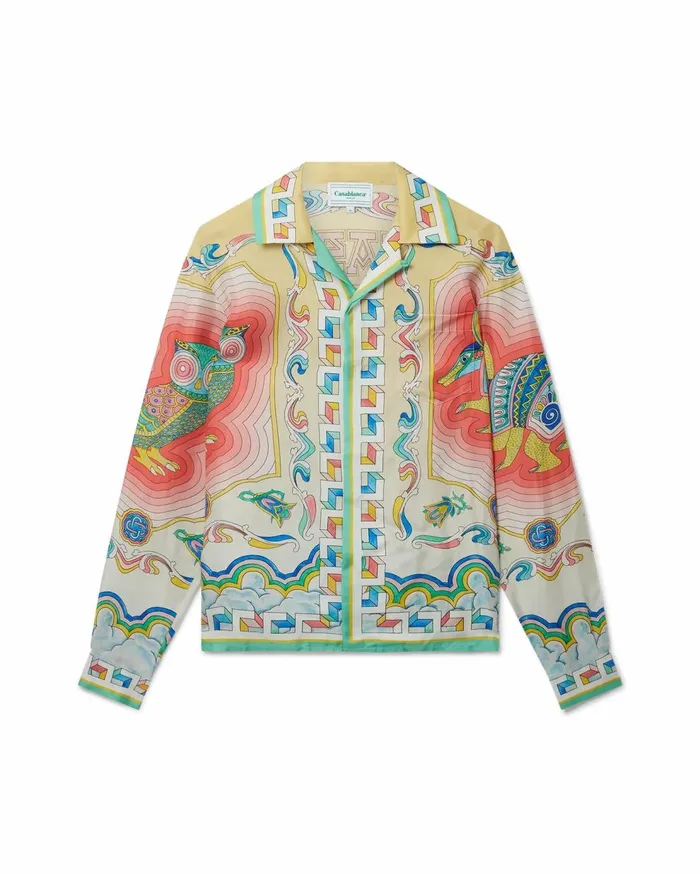 Shirts Women Casablanca Paris Souvenir Silk Shirt Shirts Women Casablanca Paris Souvenir Silk Shirt