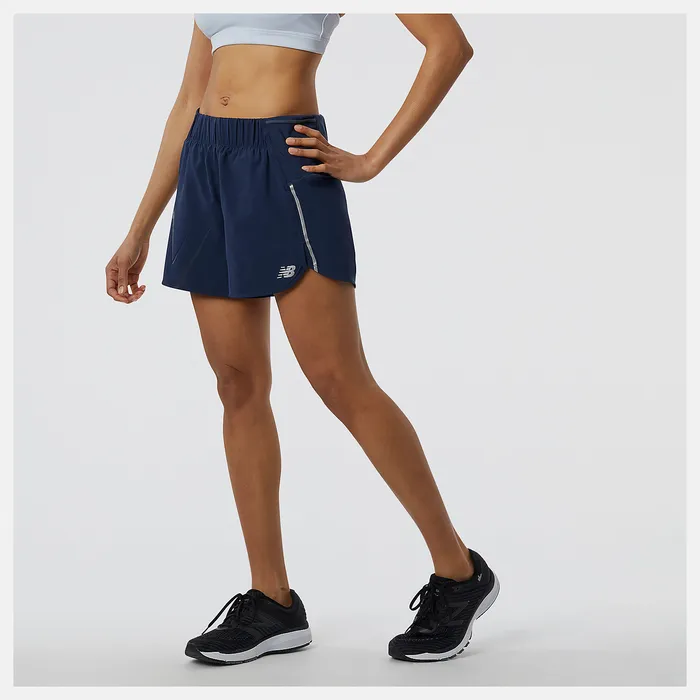 Shorts New Balance Women Printed Impact Run 5in Short NATURAL INDIGO