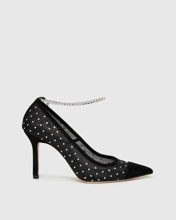 Silva Pump 8211 Black Mesh Heels and Wedges PAIGE Women
