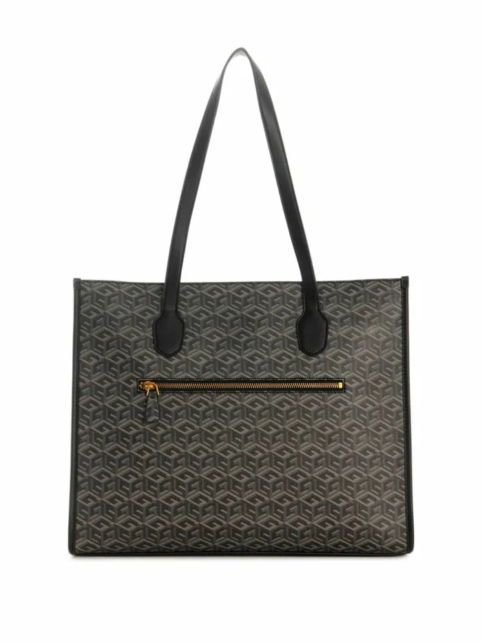 Silvana Cube Logo Girlfriend Tote Chief Green Handbags GUESS Women