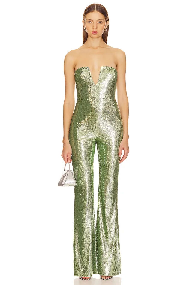 Siobhan Sequin Jumpsuit Spritz Green Women Lovers and Friends Jumpsuits