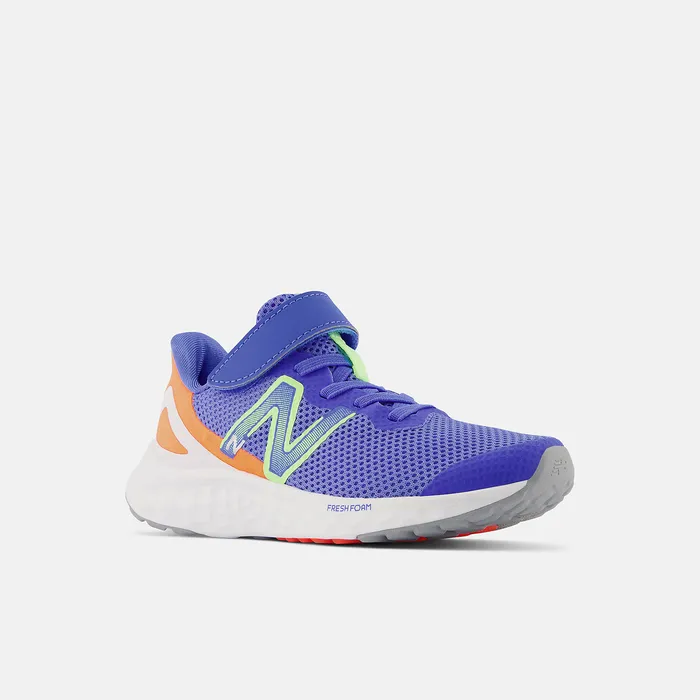 Size 105 8211 3 Fresh Foam Arishi v4 Bungee Lace with Top Strap Bright Lapis with Bleached Lime Glo and Neon Dragonfly 8211 New Balance Kids Size 105 8211 3 Fresh Foam Arishi v4 Bungee Lace with Top Strap Bright Lapis with Bleached Lime Glo and Neon Dragonfly 8211 New Balance Kids