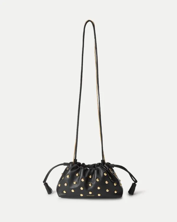 Small Veronica Beard Studded Stash Bag Blackandgold Women Veronica Beard Handbags
