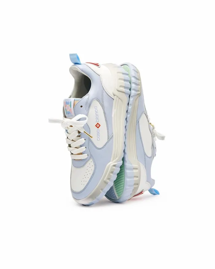Sneakers Men Casablanca Paris Court White and Powder Blue Sneaker