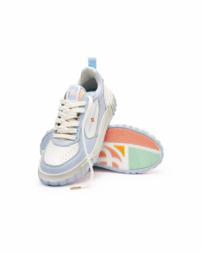 Sneakers Men Casablanca Paris Court White and Powder Blue Sneaker