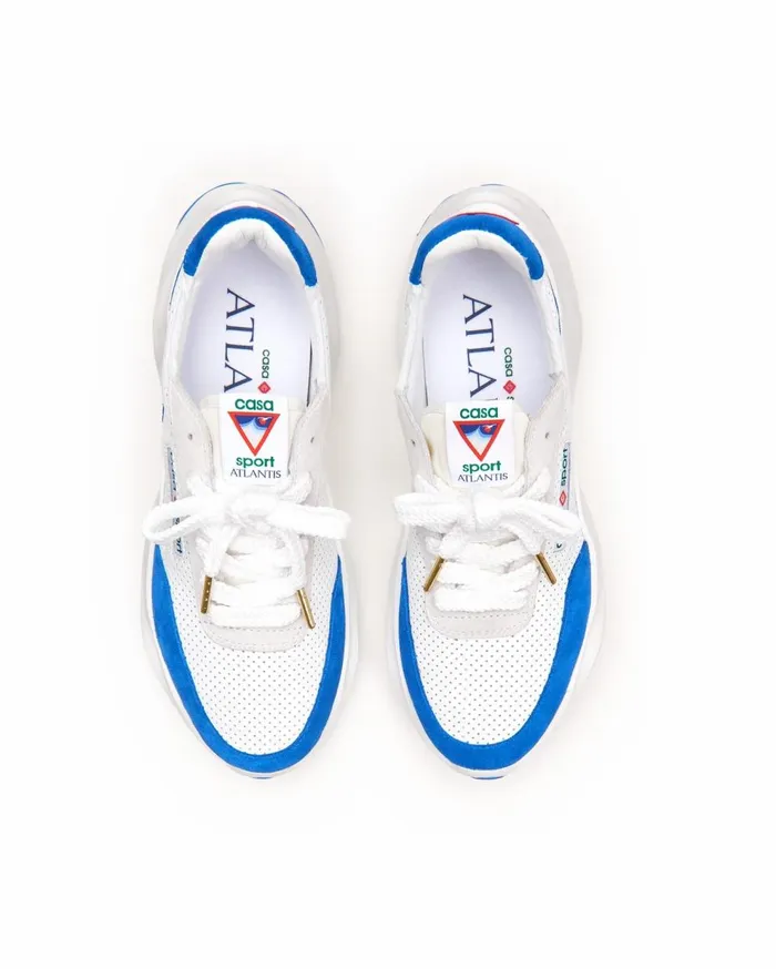 Sneakers Women Casablanca Paris Atlantis White and Blue Sneaker