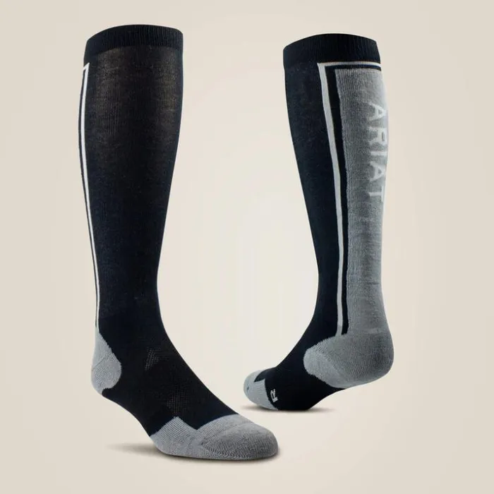 Socks MenWomen Ariat AriatTEK Winter Slimline Socks Blacksleet