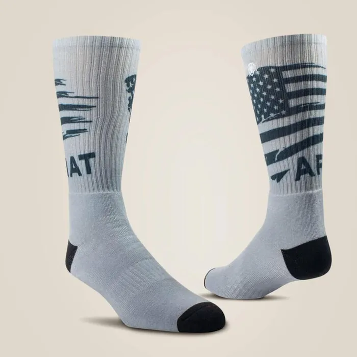 Socks MenWomen Ariat Patriot Graphic Crew Work Sock 2 Pair Multi Color Pack Greyorange Socks MenWomen Ariat Patriot Graphic Crew Work Sock 2 Pair Multi Color Pack Greyorange