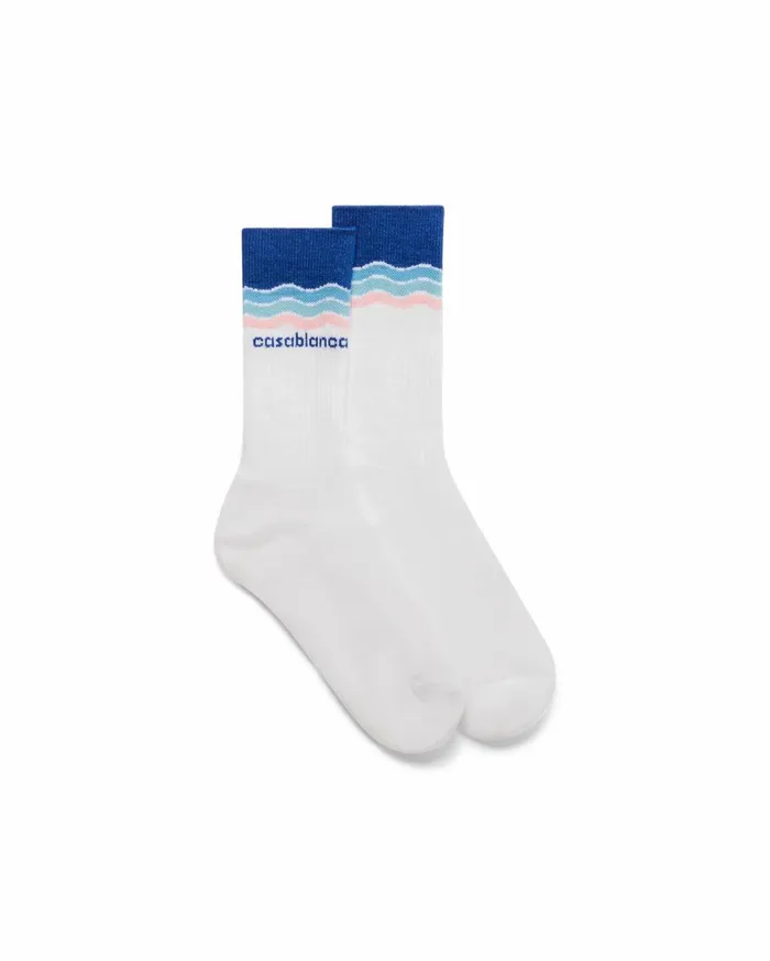 Socks MenWomen Casablanca Paris Blue Wave Socks