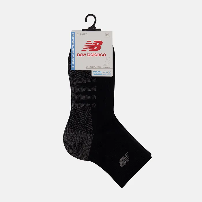 Socks MenWomen New Balance Coolmax Quarter Socks 2 Pack BLACK Socks MenWomen New Balance Coolmax Quarter Socks 2 Pack BLACK