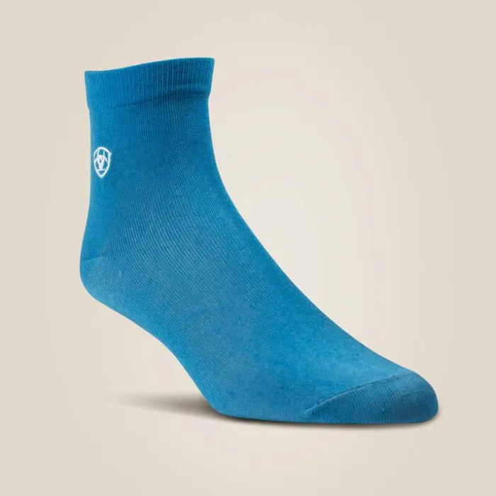 Socks Women Ariat Wild Thing Ankle Sock 2 Pair Multi Color Pack Leopard Printsky Blue