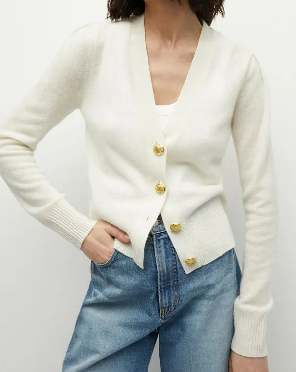 Solene Cashmere Cardigan Ivory Women Veronica Beard Sweaters