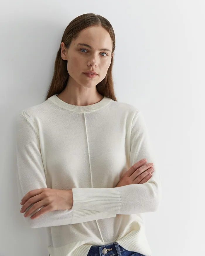 Sportscraft Cass Merino Wool Knit Winter White Women Knits and Cardigans