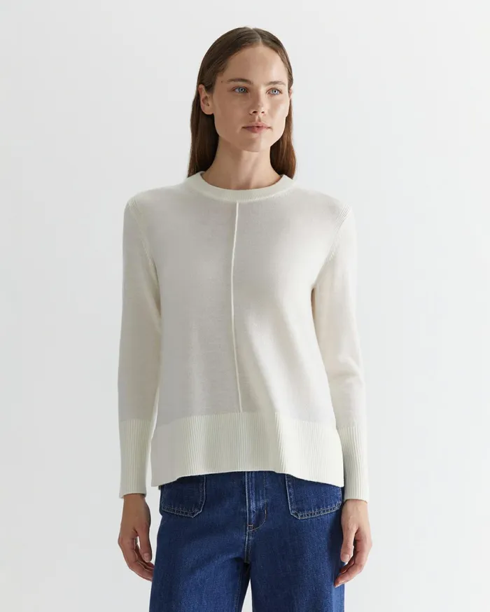 Sportscraft Cass Merino Wool Knit Winter White Women Knits and Cardigans