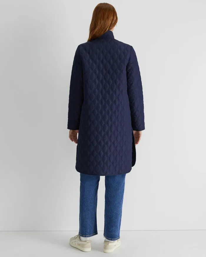 Sportscraft Charlie Longline Quilt Jacket Navy Women Jackets and Vests