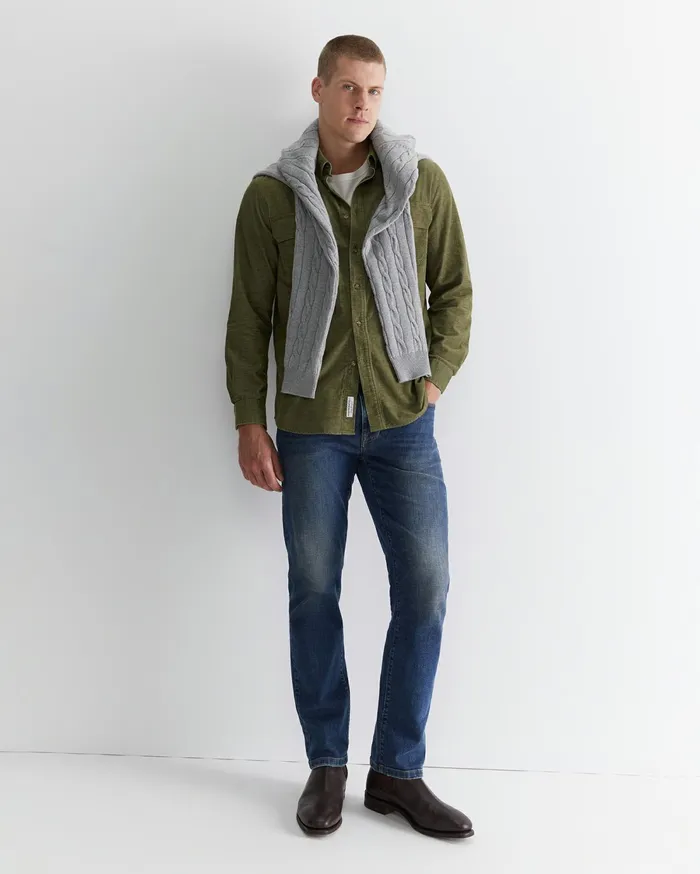 Sportscraft Cullen Cord Shirt Moss Men Shirts