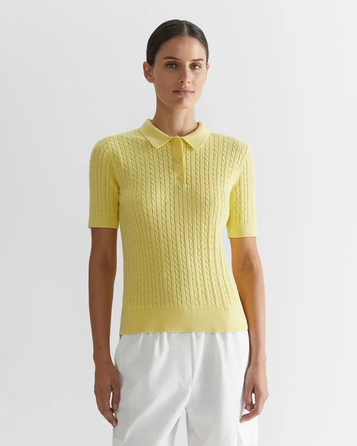 Sportscraft Elka Cable Polo Sun Women Tops and Tees