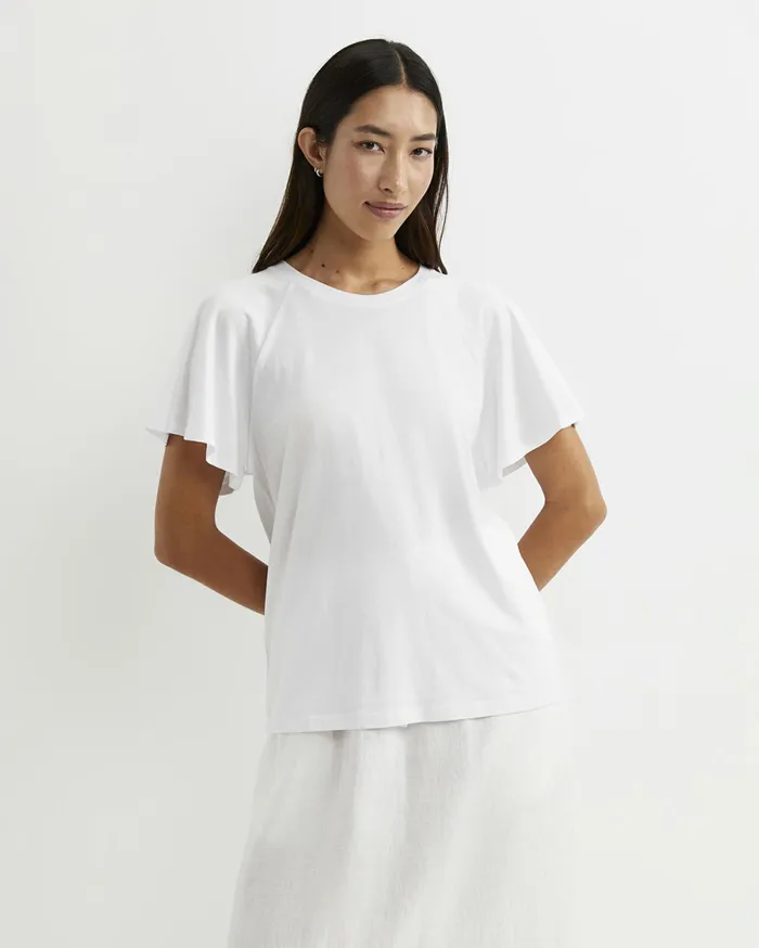 Sportscraft Flutter Short Sleeve Tee White Women Tops and Tees