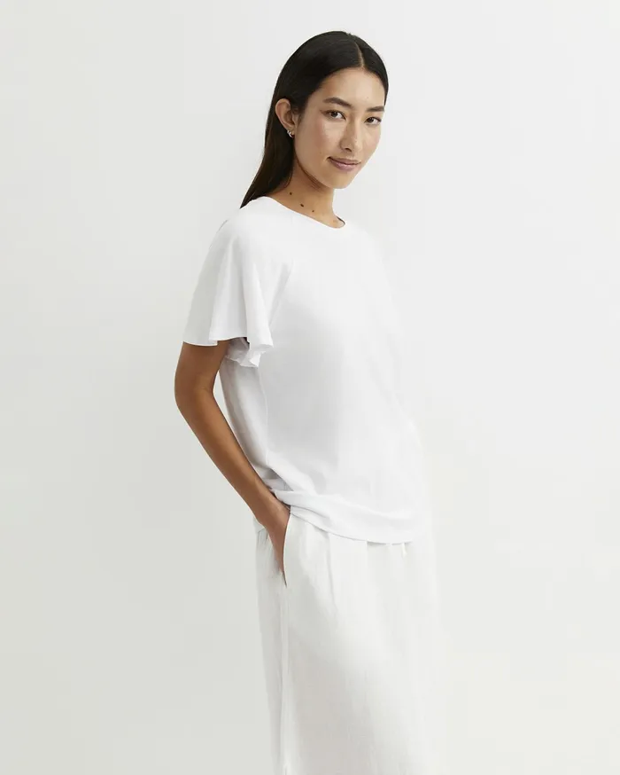 Sportscraft Flutter Short Sleeve Tee White Women Tops and Tees