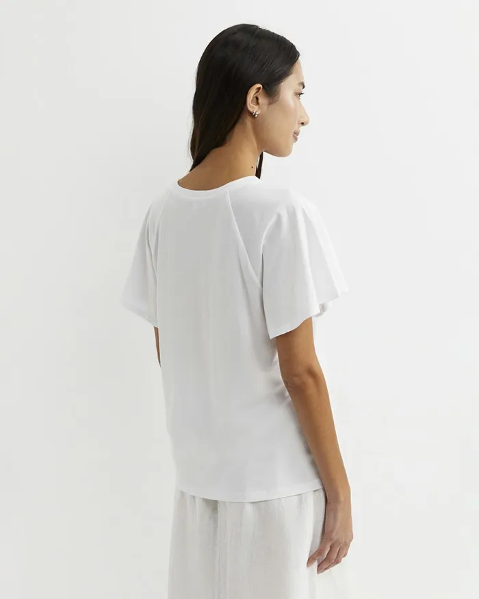 Sportscraft Flutter Short Sleeve Tee White Women Tops and Tees