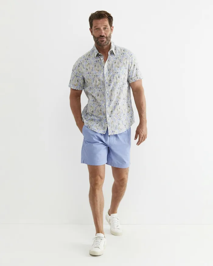 Sportscraft Howley Short Sleeve Cotton Shirt Whitemulti Men Shirts