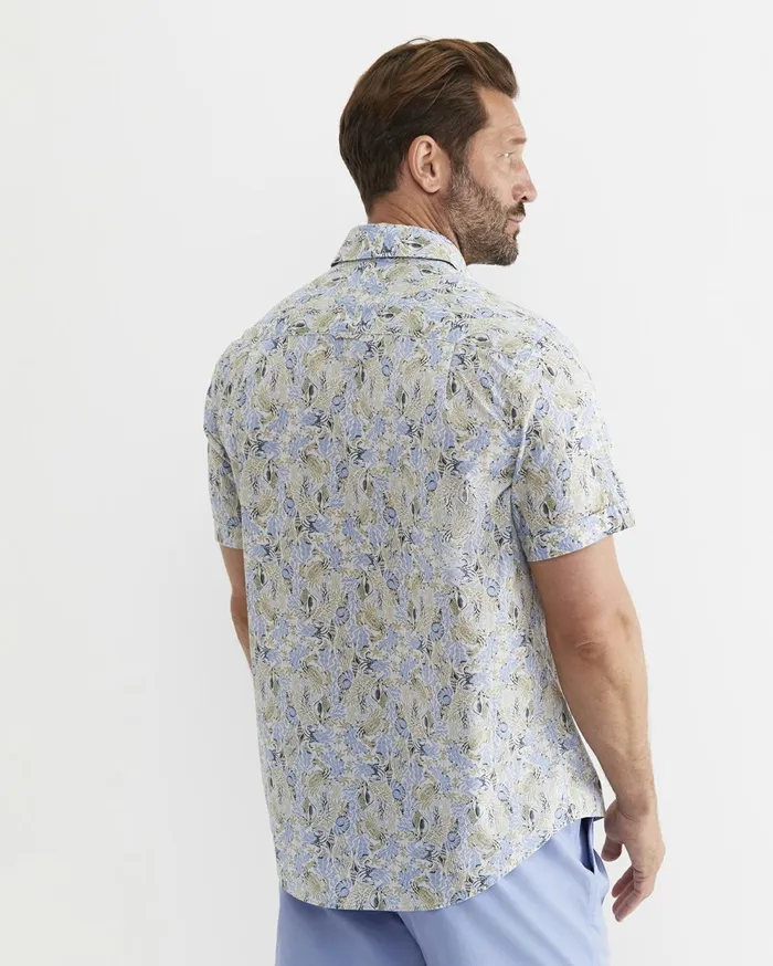 Sportscraft Howley Short Sleeve Cotton Shirt Whitemulti Men Shirts