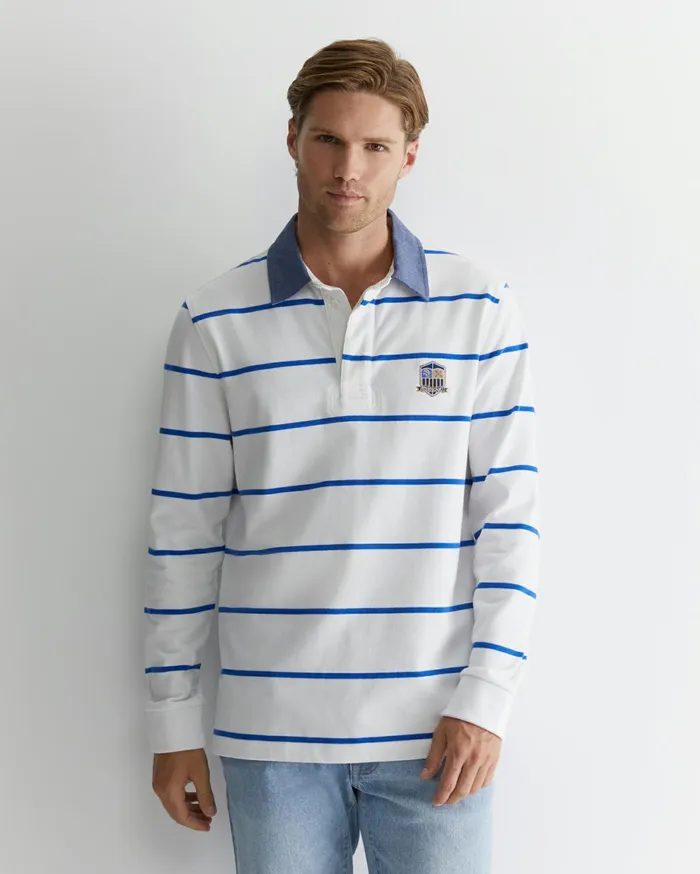 Sportscraft Hutton Rugby White Men Shirts