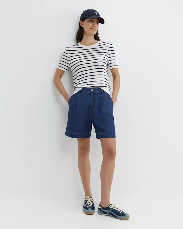 Sportscraft Laurina Knit Tee Ivorynavy Women Tops and Tees
