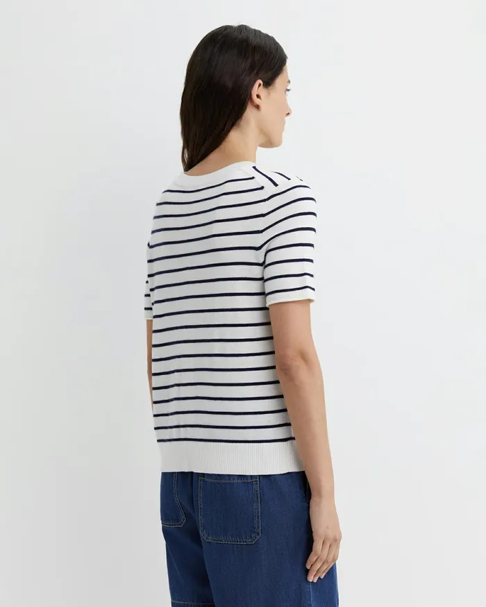 Sportscraft Laurina Knit Tee Ivorynavy Women Tops and Tees