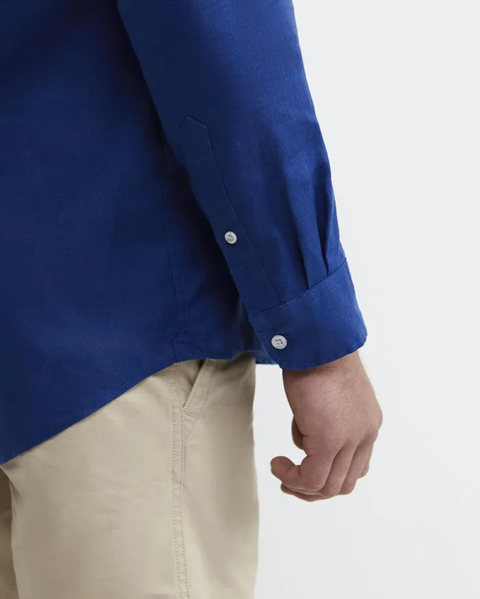 Sportscraft Long Sleeve Linen Shirt Lapis Men Shirts