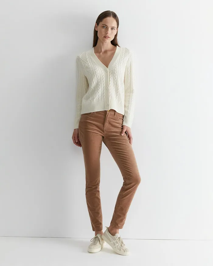 Sportscraft Merino Wool Cable Cardigan Winter White Women Knits and Cardigans