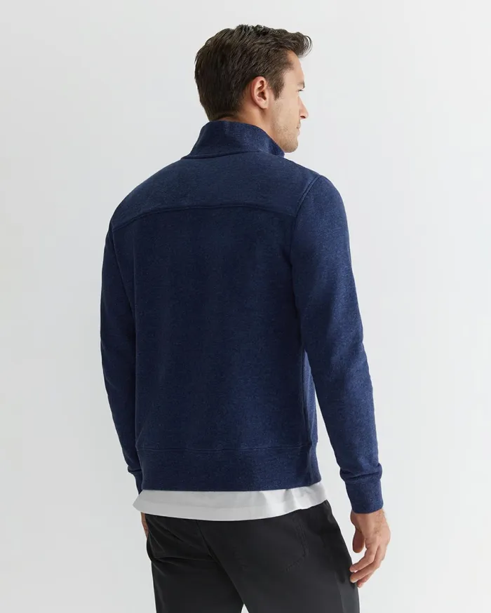 Sportscraft Mont Quarter Zip Navy Melange Men Knitwear