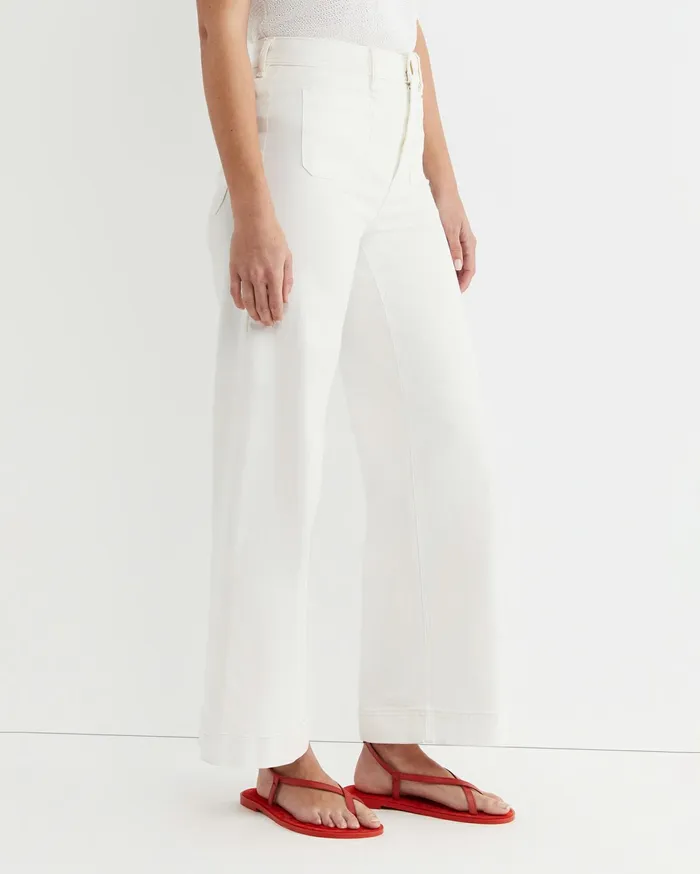 Sportscraft Nili Wide Leg Jean Ivory Women Pants