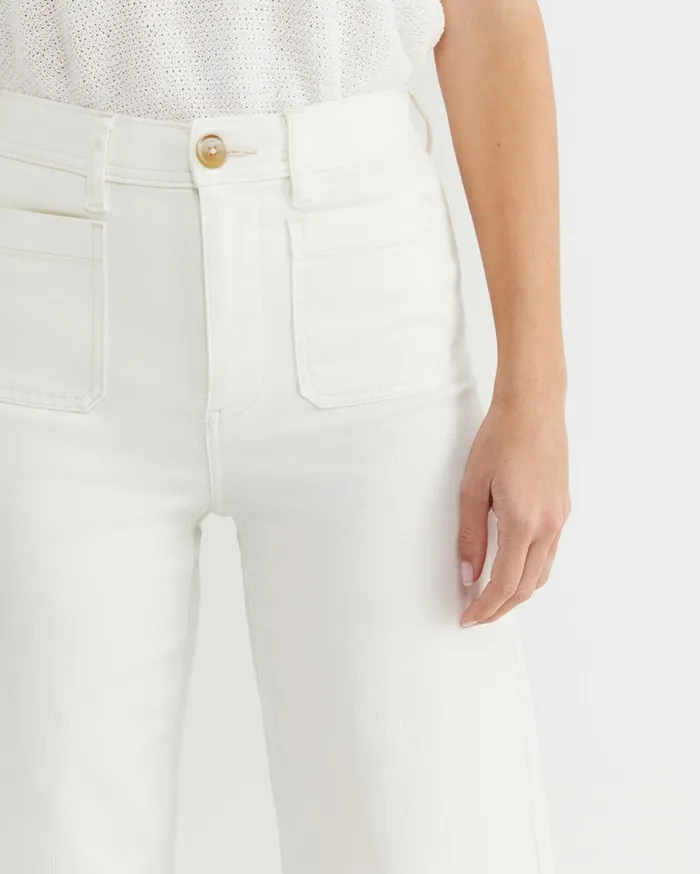 Sportscraft Nili Wide Leg Jean Ivory Women Pants