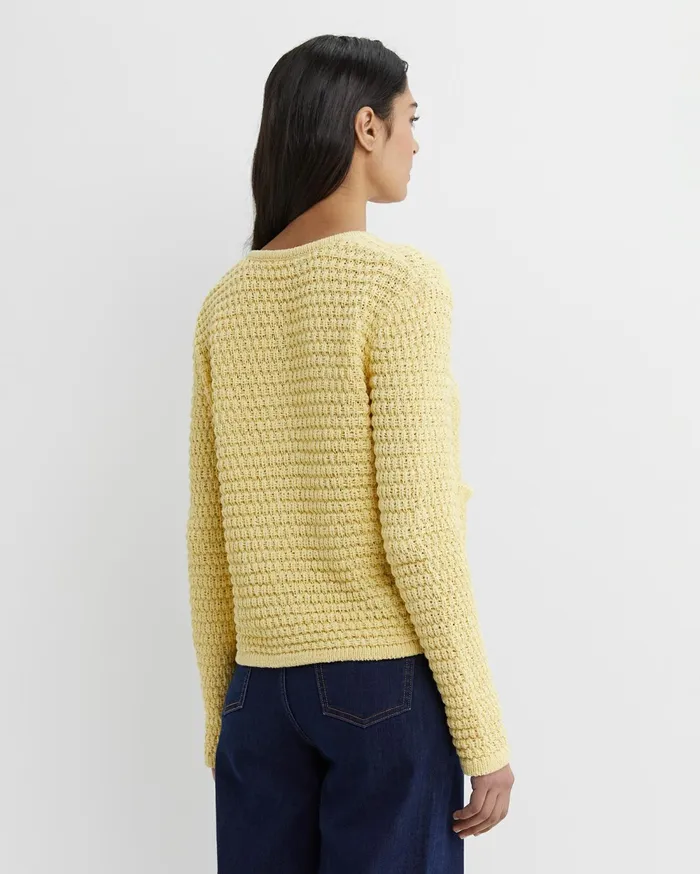 Sportscraft Olivia Tape Yarn Cardigan Yellow Women Knits and Cardigans