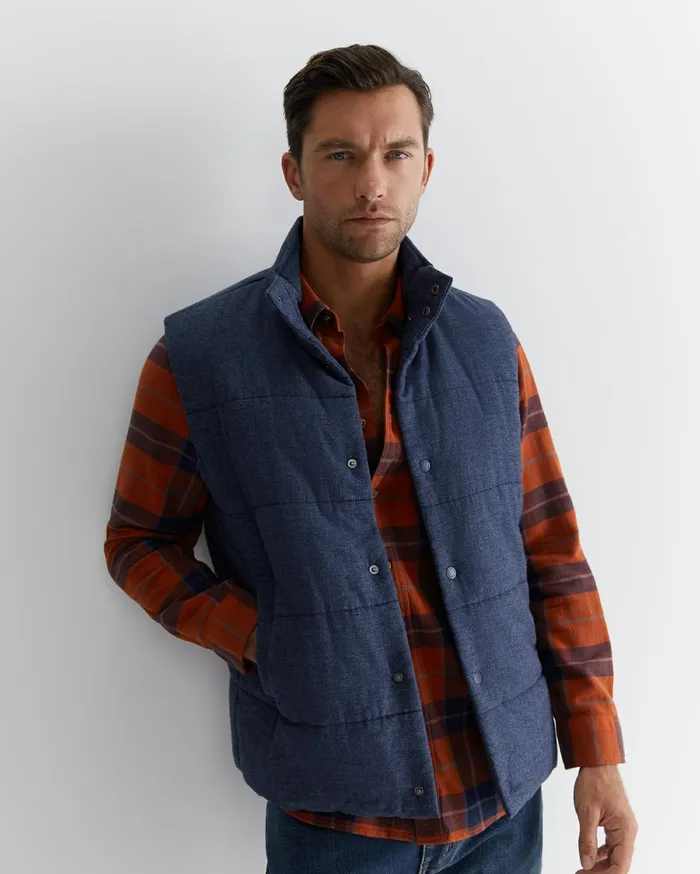 Sportscraft Owen Quilted Vest Navy Men Jackets and Blazers
