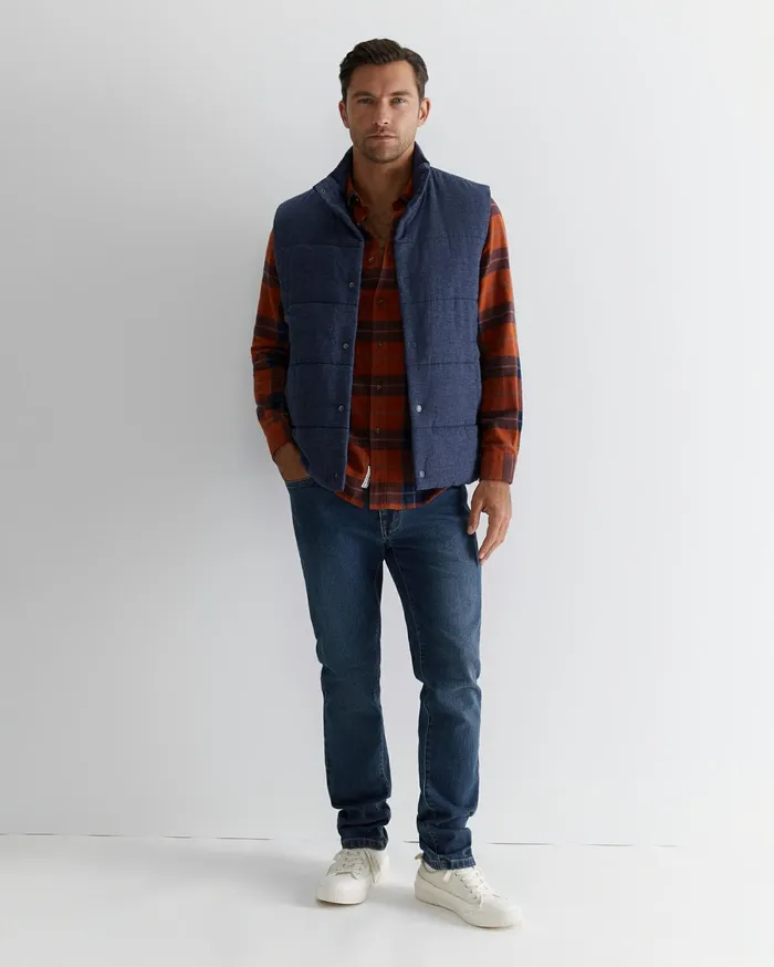 Sportscraft Owen Quilted Vest Navy Men Jackets and Blazers