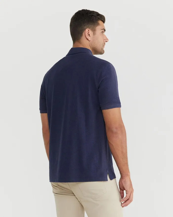 Sportscraft Pique Polo Melange Ink Melange Men TShirts and Polos