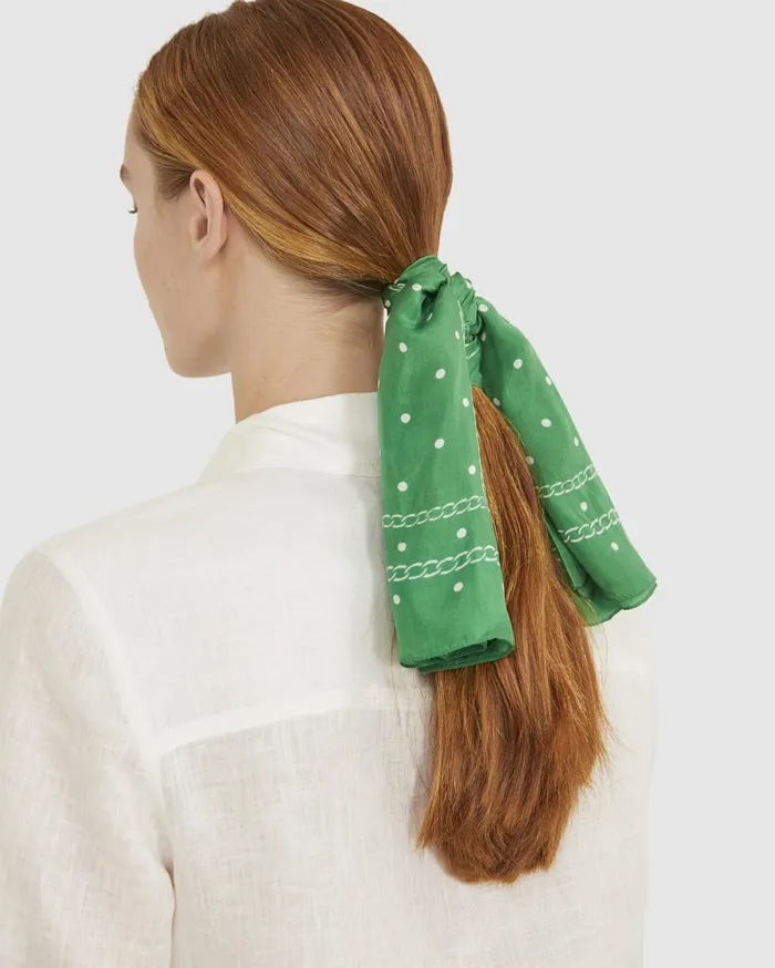 Sportscraft Spot Silk Scarf Green Women Scarves
