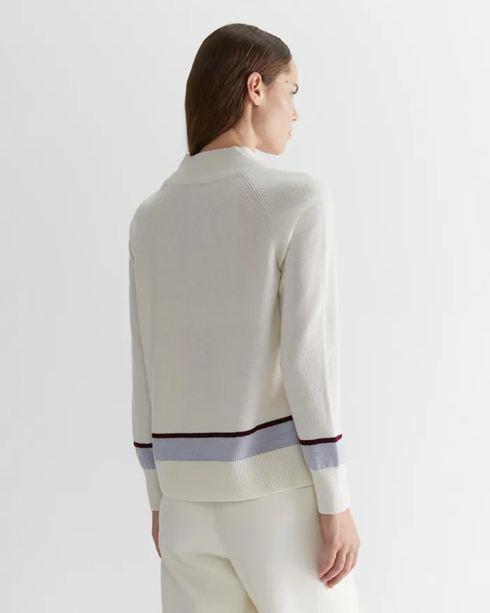 Sportscraft Sunshine Colour Block Wool Sweater Winter White Women Knits and Cardigans