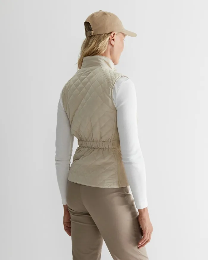 Sportscraft Vera Quilted Vest Stone Women Knits and Cardigans