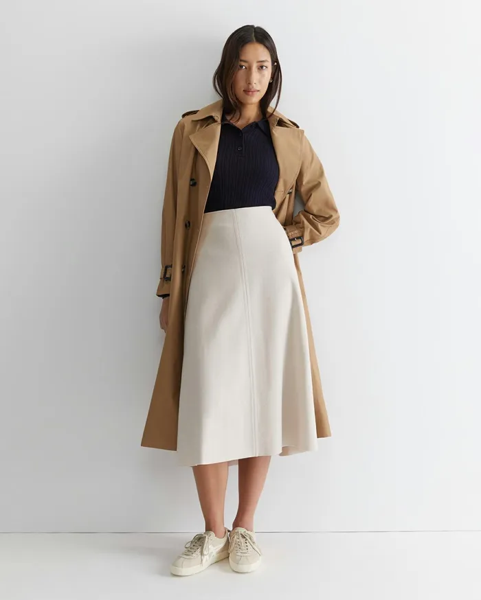 Sportscraft Wool Silk Polo Navy Women Knits and Cardigans