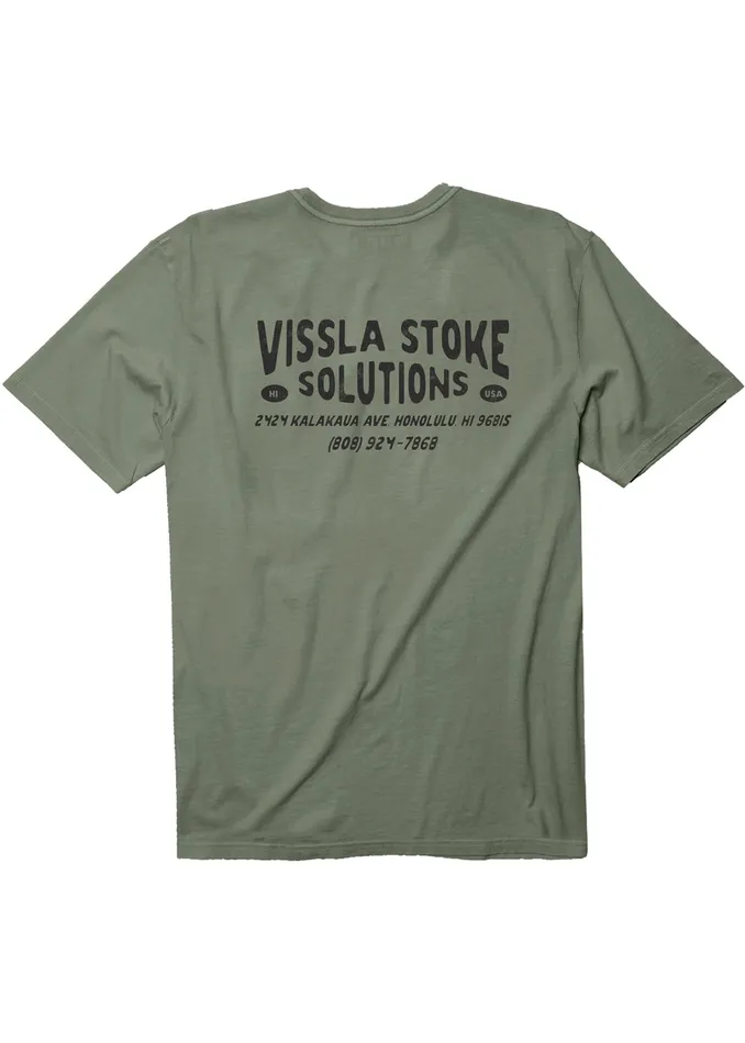 Stoke Solution Ss Pkt Tee Army Premium Tees Vissla Men