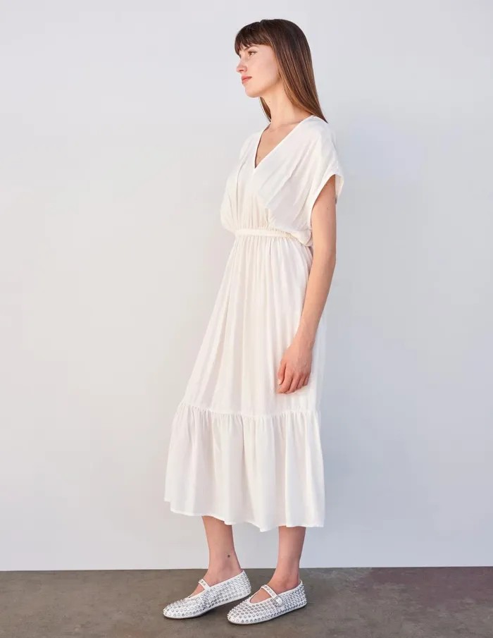 Sundry Clothing Dresses Women Women039s Midi Dress With Ruffle In Cream Cream